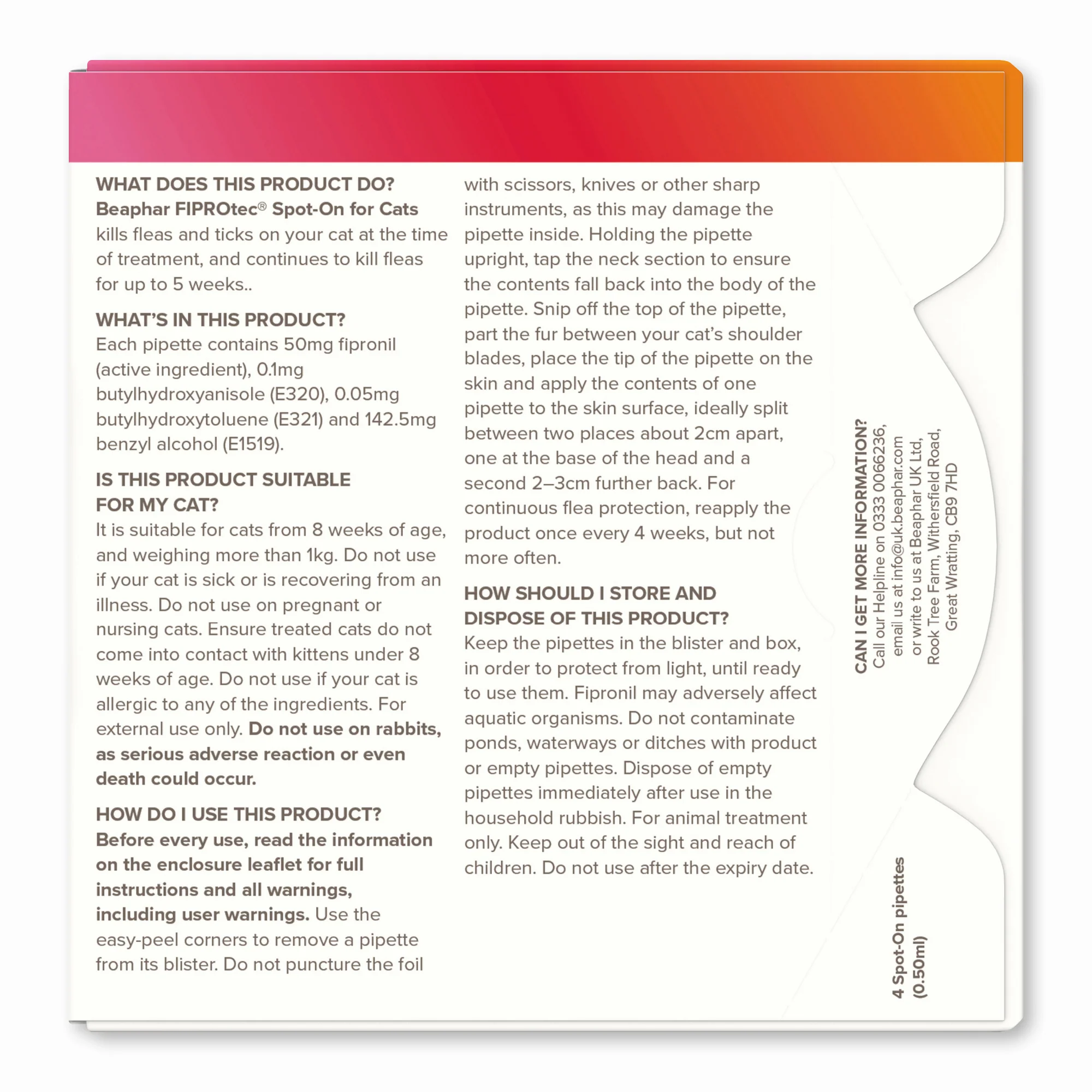 Beaphar Fiprotec Cat 6 Treatments - Image 3