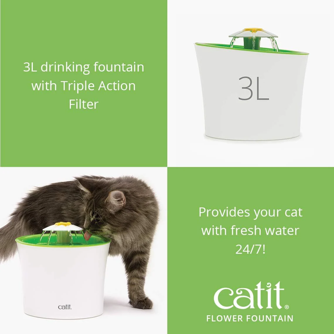 Catit 3 In 1 Flower Fountain Fountain 3ltr - Image 4