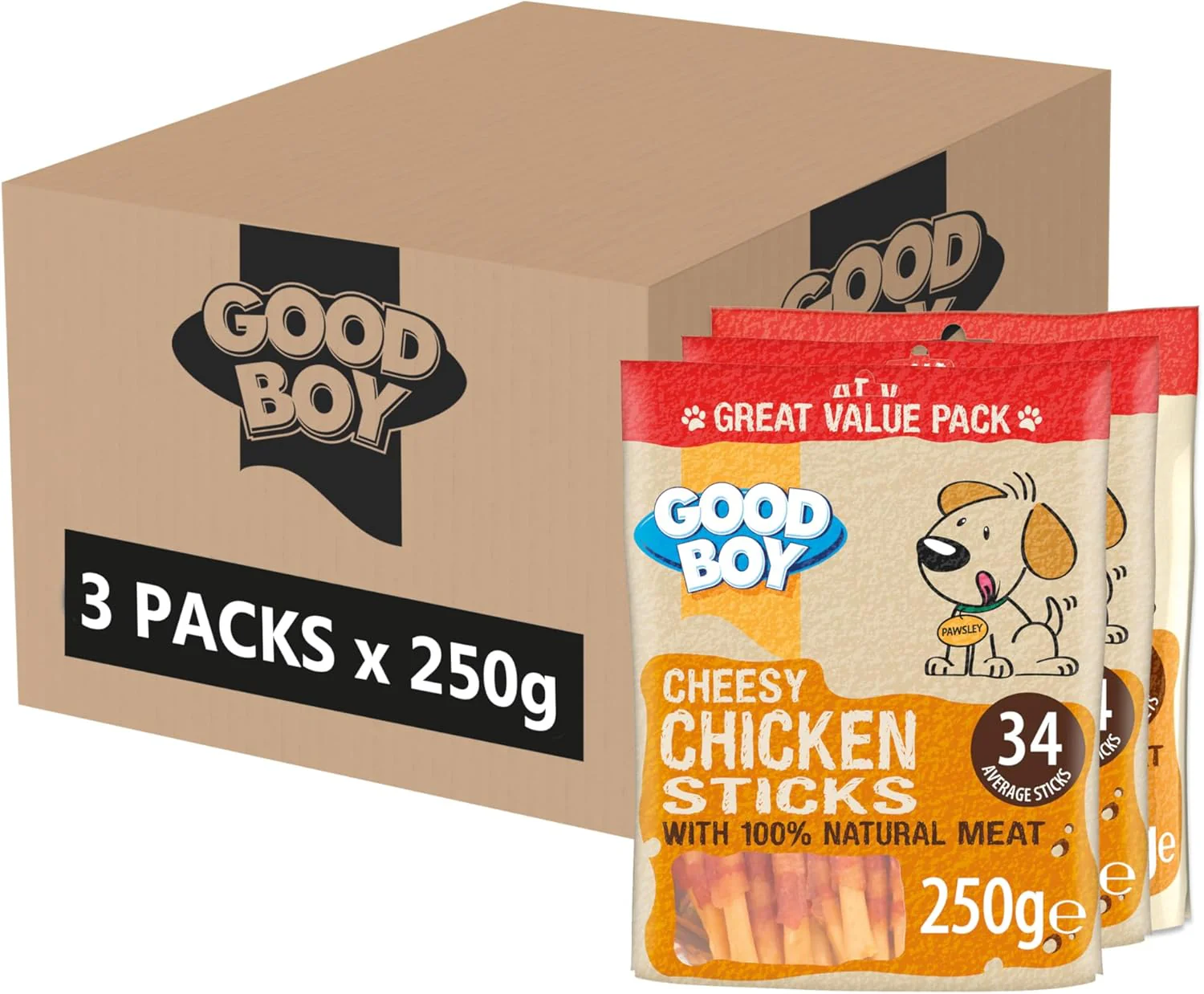 Good Boy Cheesy Chicken Sticks Value Bag 250g - Image 5