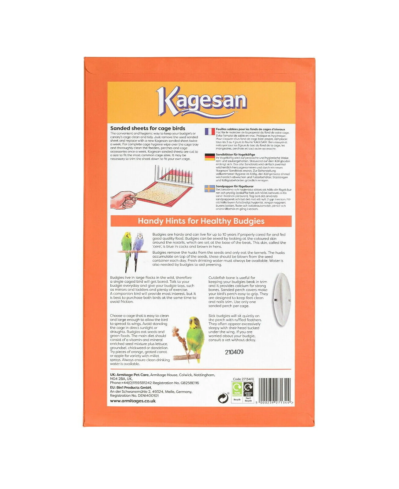 Kagesan Orange 14"x 8" 8 Sheets - Image 3
