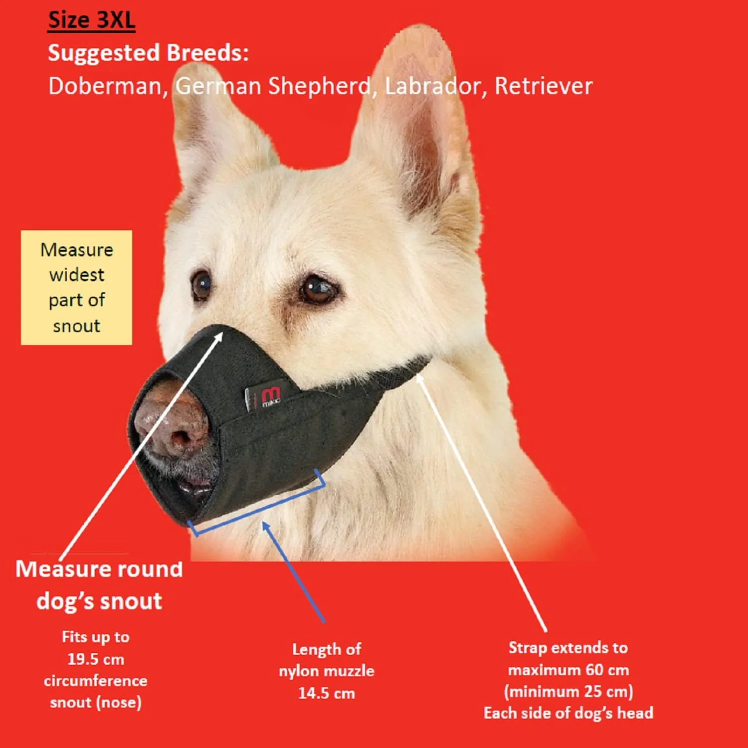 Mikki Nylon Muzzle Size 3XL - Image 6