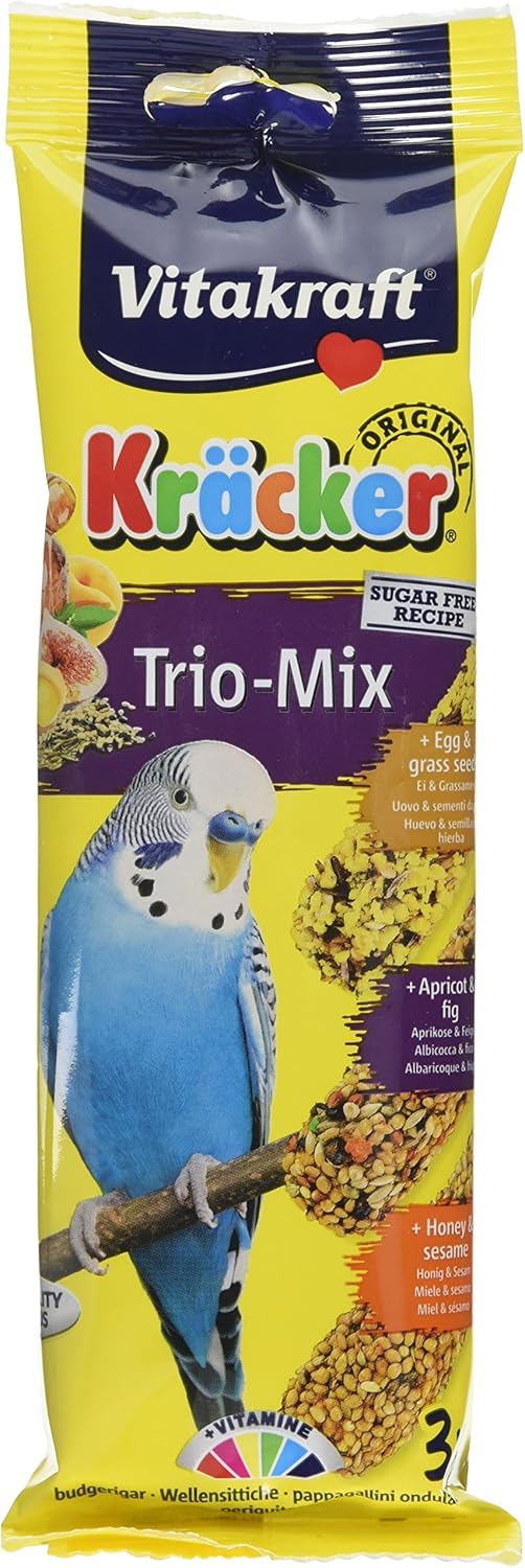 Vitakraft Trio Mix Budgie Kracker Sticks Egg Apricot & Honey Triple Pack - Image 7