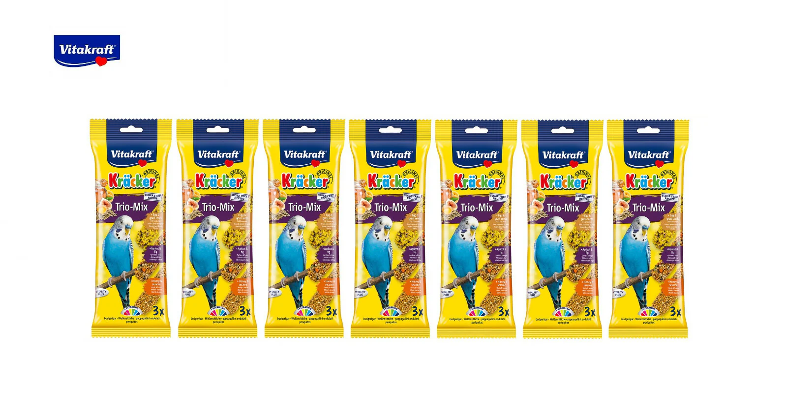 Vitakraft Trio Mix Budgie Kracker Sticks Egg Apricot & Honey Triple Pack - Image 9