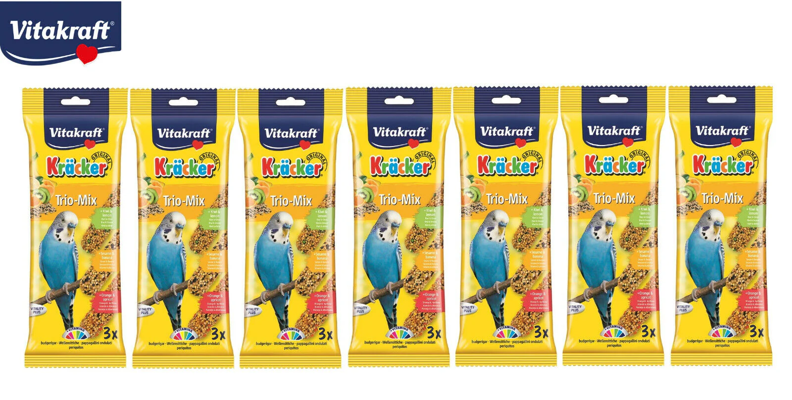 Vitakraft Trio Mix Budgie Kracker Sticks Kiwi Banana & Orange Triple Pack - Image 10